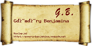 Gömöry Benjamina névjegykártya